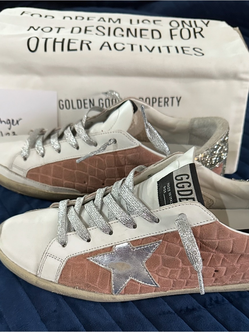 Golden Goose Superstar Sneakers In Pink, Silver, White
